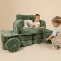 sofa modułowa do odpoczynku i zabawy oliwkowa