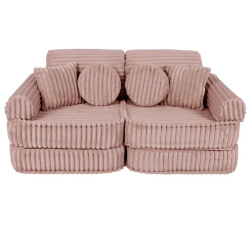 różowa sofa do pokoju dziewczynki modułowa do zabawy i odpoczynku
