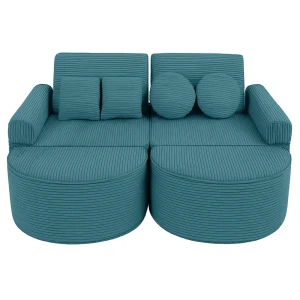 Sztruksowa Sofa Pocket Max Aesthetic Turkusowa - Meow Baby