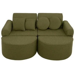 Sztruksowa Sofa Pocket Max Aesthetic Khaki - Meow Baby