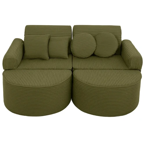 Sztruksowa Sofa Pocket Max Aesthetic Khaki - Meow Baby