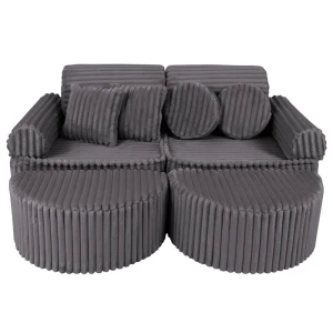 Sztruksowa Sofa Pocket Max Churros Jurassic Grey - Meow Baby