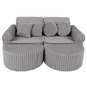 Sztruksowa Sofa Pocket Max Churros Moon Dust Grey - Meow Baby