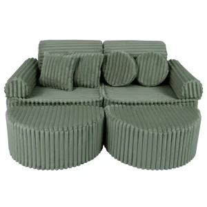 Sztruksowa Sofa Pocket Max Churros Olive Sage Green- Meow Baby