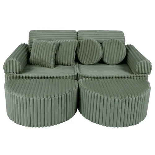 Sztruksowa Sofa Pocket Max Churros Olive Sage Green