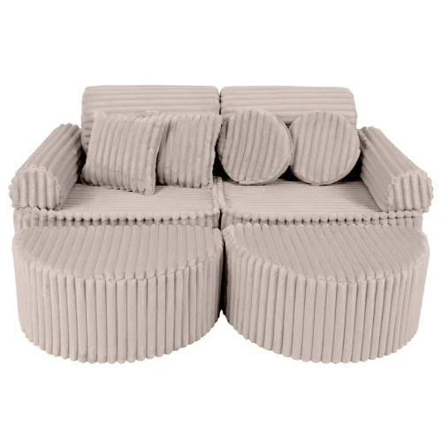 Sztruksowa Sofa dla dziecka Pocket Max Churros Pebble Beige