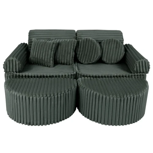 zielona sztruksowa sofa dziecięca