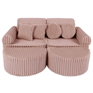 Sztruksowa Sofa Pocket Max Churros Ruby Chocolate Pink - Meow Baby