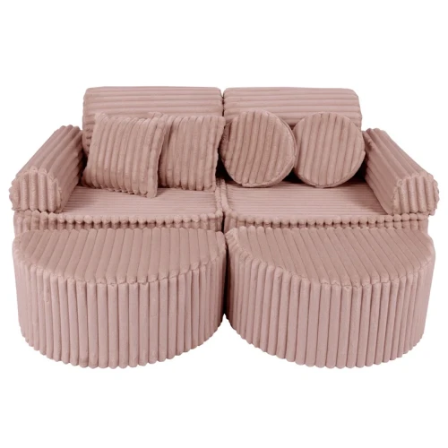 duża różowa modułowa sofa do pokoju dziecka
