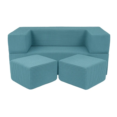 turkusowa sofa do pokoju dziecka