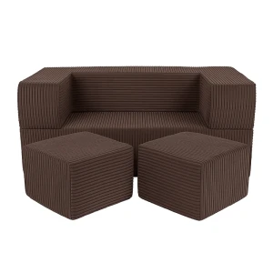 Sofa dziecięca Cube Bearly Brązowa - Meow Baby