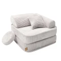 Sztruksowy fotel dla dziecka Aesthetic Ecru 60 cm Meow Baby