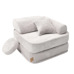 Sztruksowy fotel dla dziecka 60 cm Aesthetic Ecru - Meow Baby