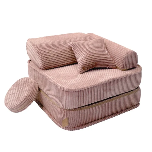 Sztruksowy fotel dla dziecka Aesthetic Róż 60 cm Meow Baby