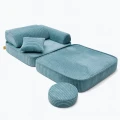 Sztruksowy fotel dla dziecka Aesthetic Turkusowy 60 cm Meow Baby