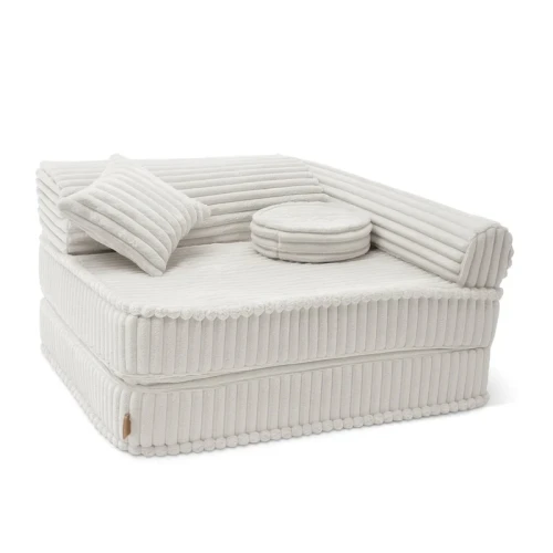 Sztruksowy fotel dla dziecka 80 cm Churros Cotton Candy White - Meow Baby