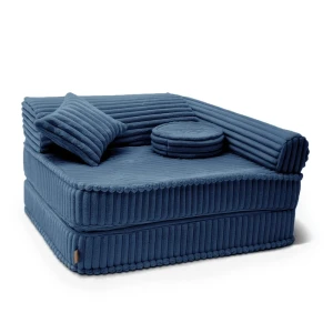 Sztruksowy fotel dla dziecka 80 cm Churros Midnight Blue - Meow Baby