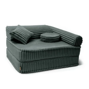 Sztruksowy fotel dla dziecka 80 cm Churros Pine Forest Green - Meow Baby