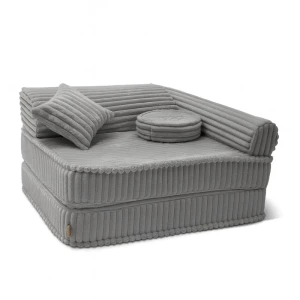 Sztruksowy fotel dla dziecka 80 cm Churros Moon Dust Grey - Meow Baby