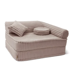 Sztruksowy fotel dla dziecka 80 cm Churros Pebble Beige - Meow Baby
