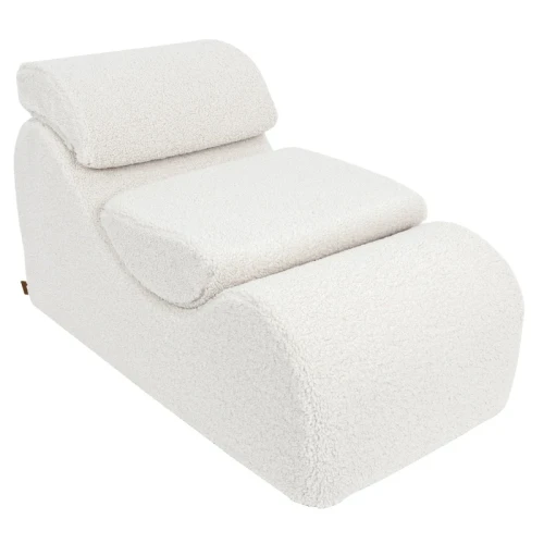 Biały fotel piankowy dla dziecka Wave Lounger Bearly