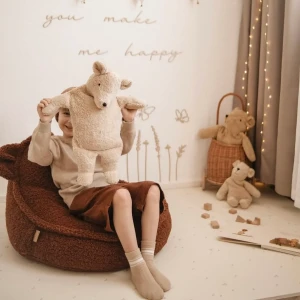 Pufa dla dziecka Sako Bag Teddy Bearly Brązowa - Meow Baby