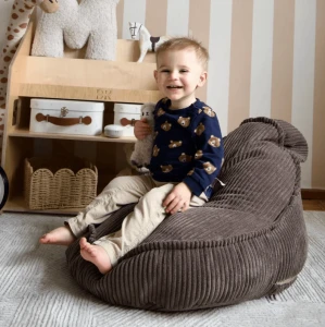 Pufa dla dziecka Sako Bag Teddy Aesthetic Brązowa - Meow Baby