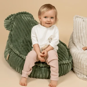 Pufa dla dziecka Sako Bag Teddy Churros Olive Sage Green - Meow Baby