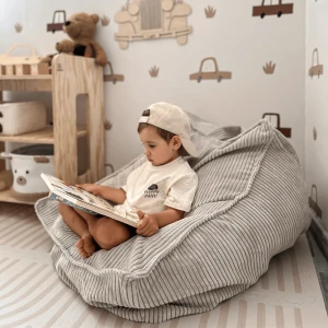Sztruksowa pufa dla dziecka Sako Bag Aesthetic Ecru - Meow Baby