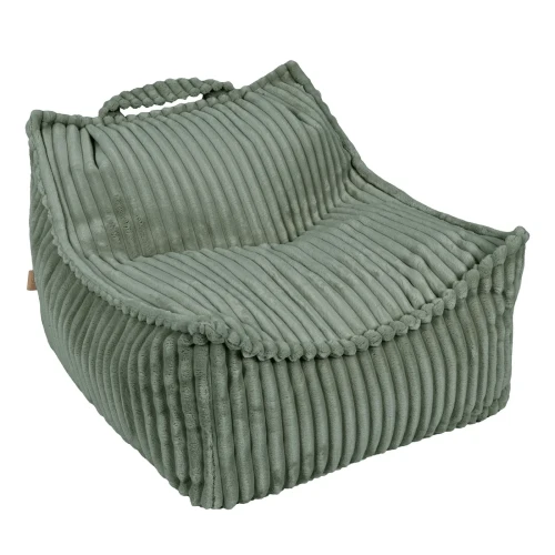 Sztruksowa pufa dla dziecka Sako Bag Olive Sage Green - Meow Baby