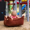 Kwadratowa pufa do pokoju dziecka Bearly brązowa