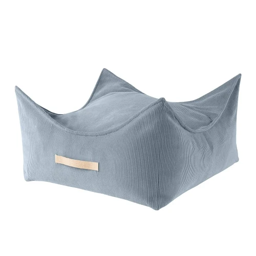 Kwadratowa pufa dziecięca sztruks Slimcord turkusowa - Meow Baby