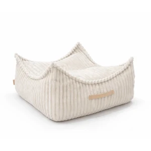 Kwadratowa pufa dziecięca sztruks Churros Cotton Candy White - Meow Baby