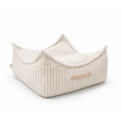 Kwadratowa pufa dziecięca sztruks Churros Cotton Candy White - Meow Baby