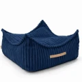 Kwadratowa pufa dziecięca sztruks Churros Midnight Blue - Meow Baby