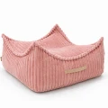 wadratowa pufa dziecięca sztruks Churros Ruby Chocolate Pink - Meow Baby (