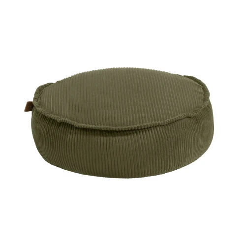 Okrągła pufa sztruksowa Aesthetic Khaki - Meow Baby