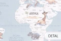niebieska tapeta mapa swiata pokoj dziecka detale
