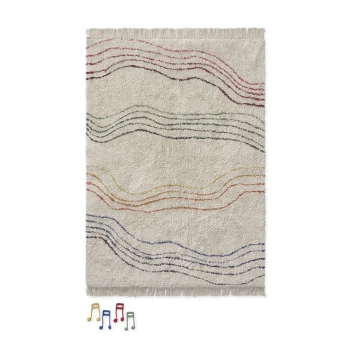 Interaktywny dywan bawełniany Lorena Canals Washable Play Rug Color Notes z klawiszami pianina