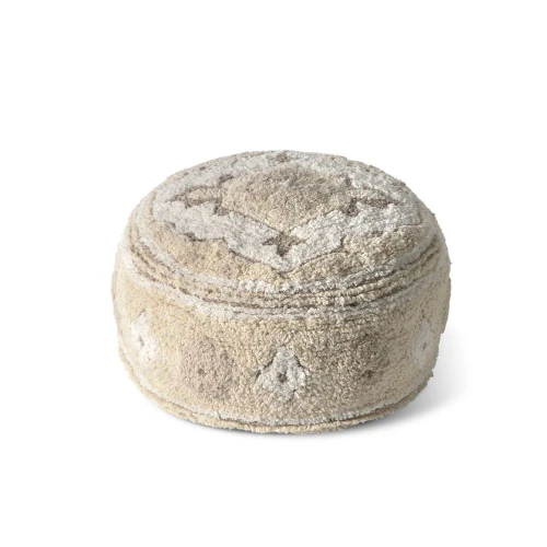Okrągła pufa Persian Natural z perskim wzorem vintage