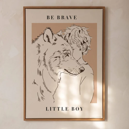 Plakat Be Brave Little Boy marki Dekornik do pokoju chłopca