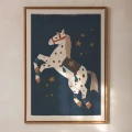 Plakat z białym koniem do pokoju dziewczynki