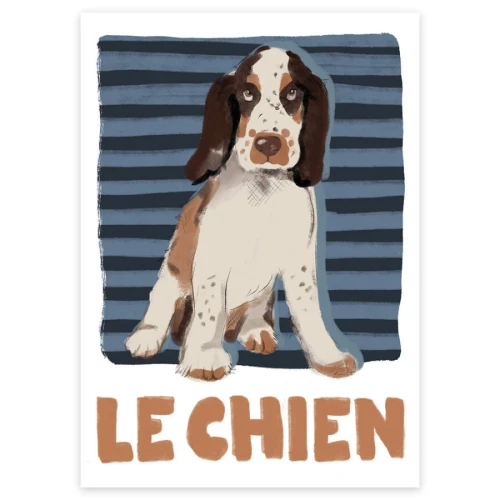 Plakat Le Chien Dekornik z motywem psa do pokoju dziecka