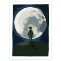 Plakat Moon Boy Dekornik z chłopcem patrzącym na księżyc