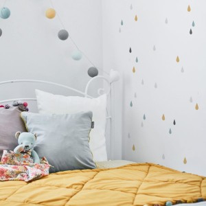 DEKORNIK - ZESTAW NAKLEJEK KROPELKI GRANAT TURKUS MUSZTARDA