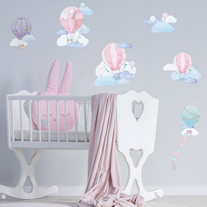 PASTELOWE LOVE - NAKLEJKI BALONY RÓŻOWE