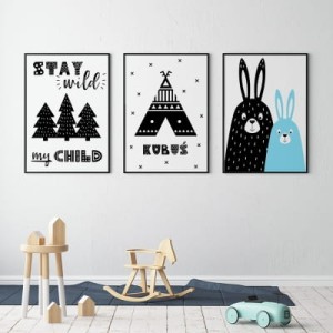YOKO DESIGN - ZESTAW 3 PLAKATY SKANDYNAWSKIE STAY WILD