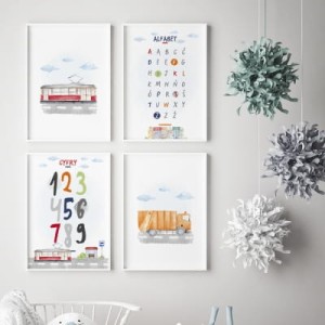 YOKO DESIGN - ZESTAW 4 PLAKATÓW MOTO ALFABET CYFRY