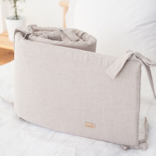 lniany ochraniacz len beżowy