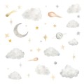 naklejki na ścianę do pokoju dziecka chmurki gwiazdy